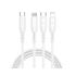 WIWU Wi-C046E Starlink Series 60W 3in1 Type-C to Type-C + Micro USB + Lightning, Fast Charging Cable 1.2M - White